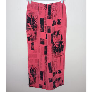 VTG David Dart Medium Art Pants Wide Leg Lagenlook Skater Goth Red Cupro USA